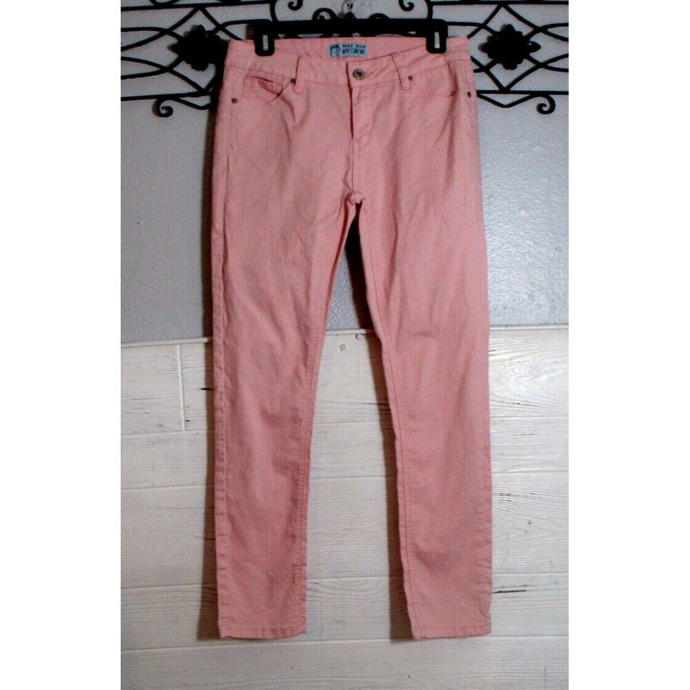 Wax Skinny Jeans Size 9 Mid Rise Pink Stretch